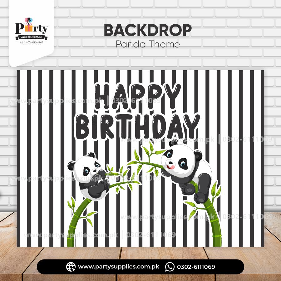 Birthday party backdrop for wall decoration in Panda theme