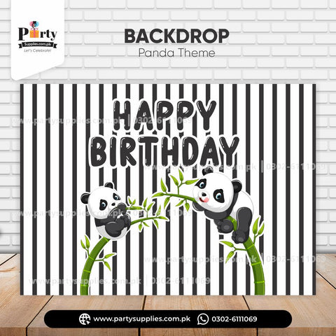 Birthday party backdrop for wall decoration in Panda theme