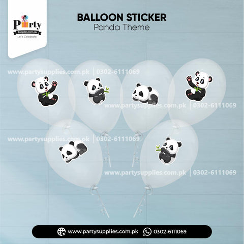 Panda Boy Theme Transparent Balloons with Stickers for Decorations