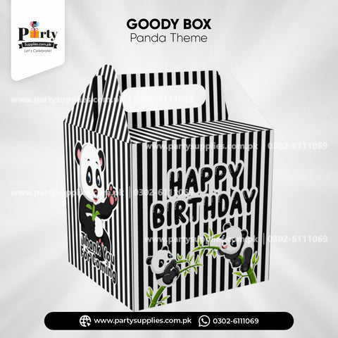 Panda Boy Theme Handle Favor / Goody Boxes for Birthday Decoration 