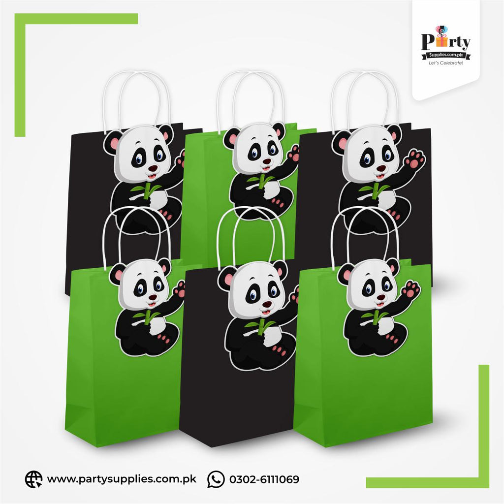 Panda Theme Goody Bags | Birthday Party Favor Bags 6 pcs Pack