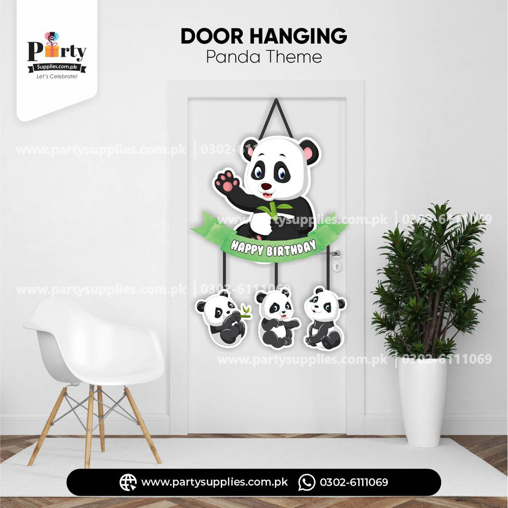 Panda Boy Theme Door Hanging for Birthday Decorations