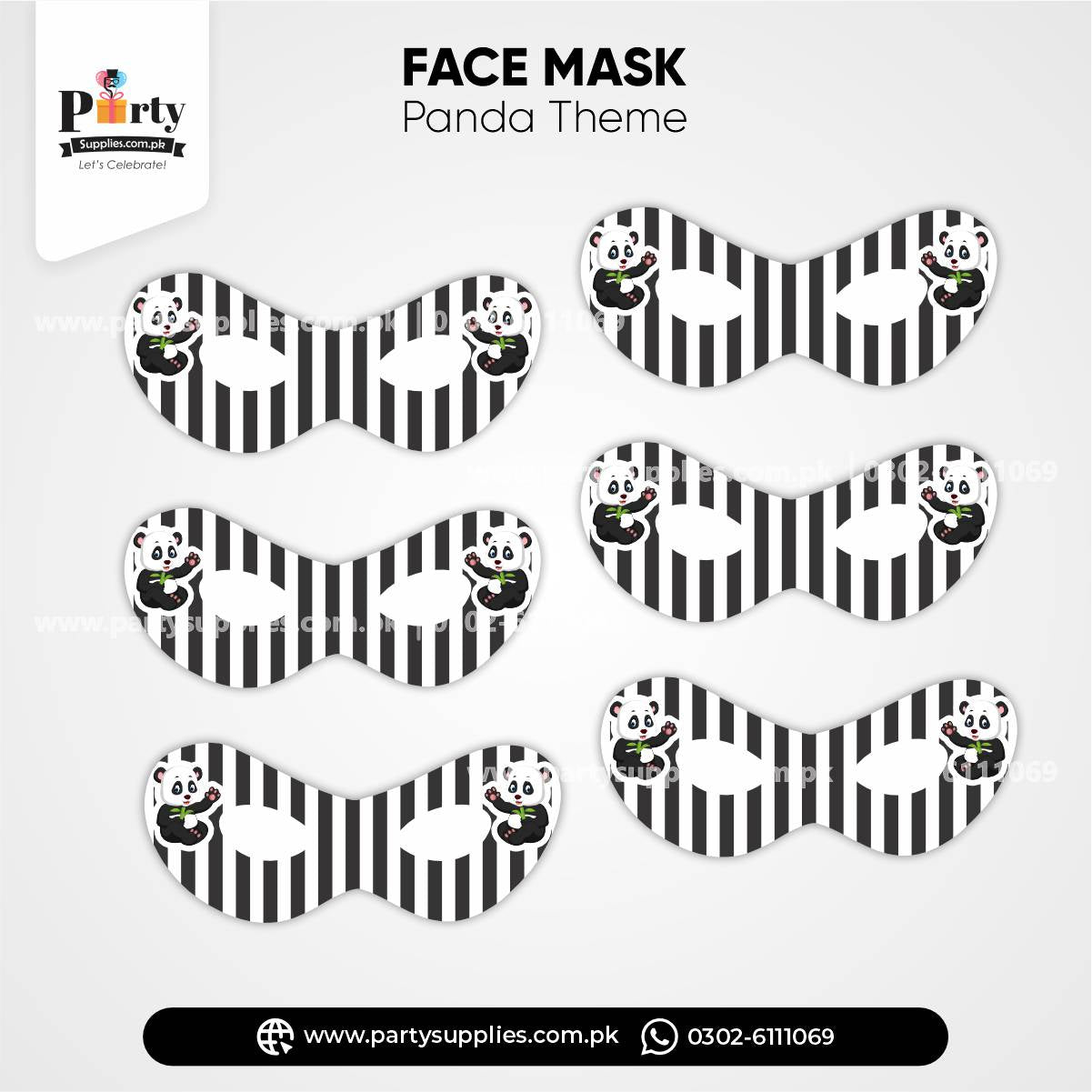 Panda Boy Theme Kid's Eye Masks for Birthday Celebration