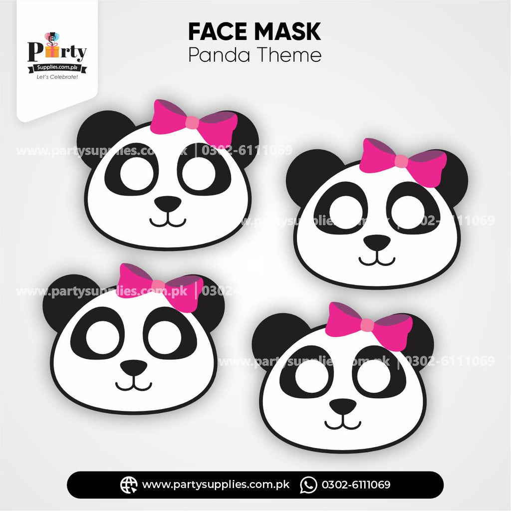 Kid's Eye Face Masks for Birthday Celebration in Panda Girl Theme