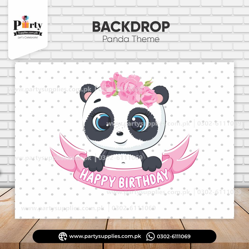 Panda Girl Theme Birthday Party Backdrop for Wall Decorations