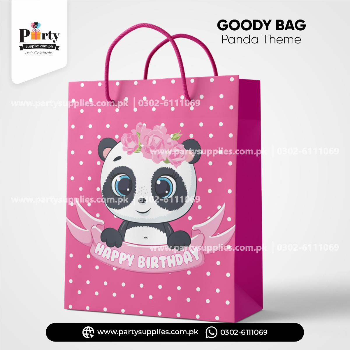 favor /  goody bags in Panda girl theme for birthday parthday party decoration