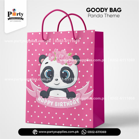 favor /  goody bags in Panda girl theme for birthday parthday party decoration