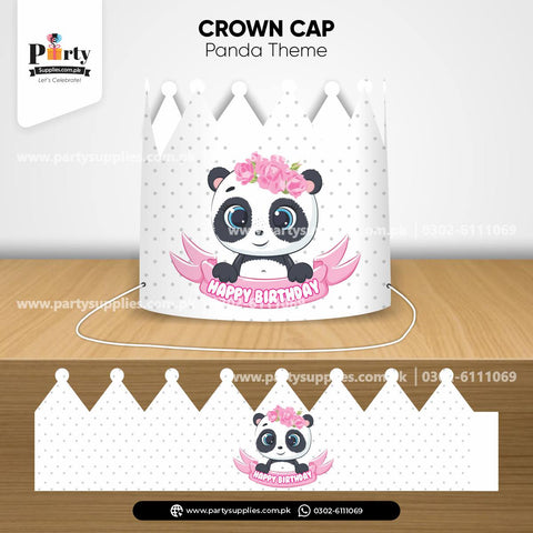 Panda girl theme happy birthday crown cap for birthday celebration