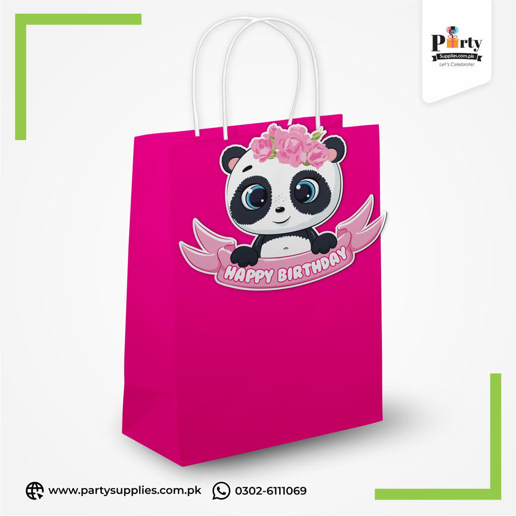 Panda Girl Theme Cutout Goody Bags for Birthday Party Decoration