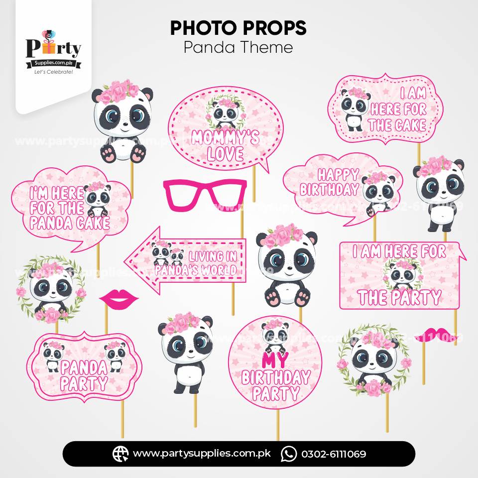 Panda Girl Theme Party Props Set birthday Celebration