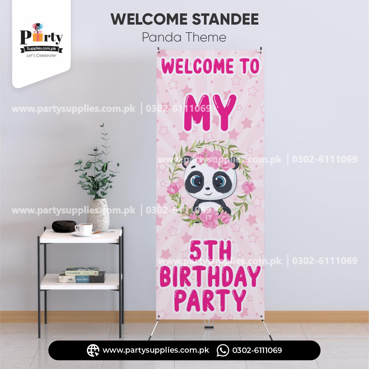 Panda Girl Theme Welcome Standee for Birthday Party Entrance Decor