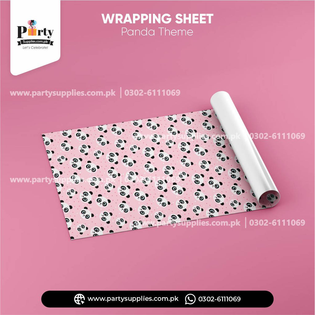 Gift Wrapping Sheets for Birthday Gift Packing in Panda Girl Theme 