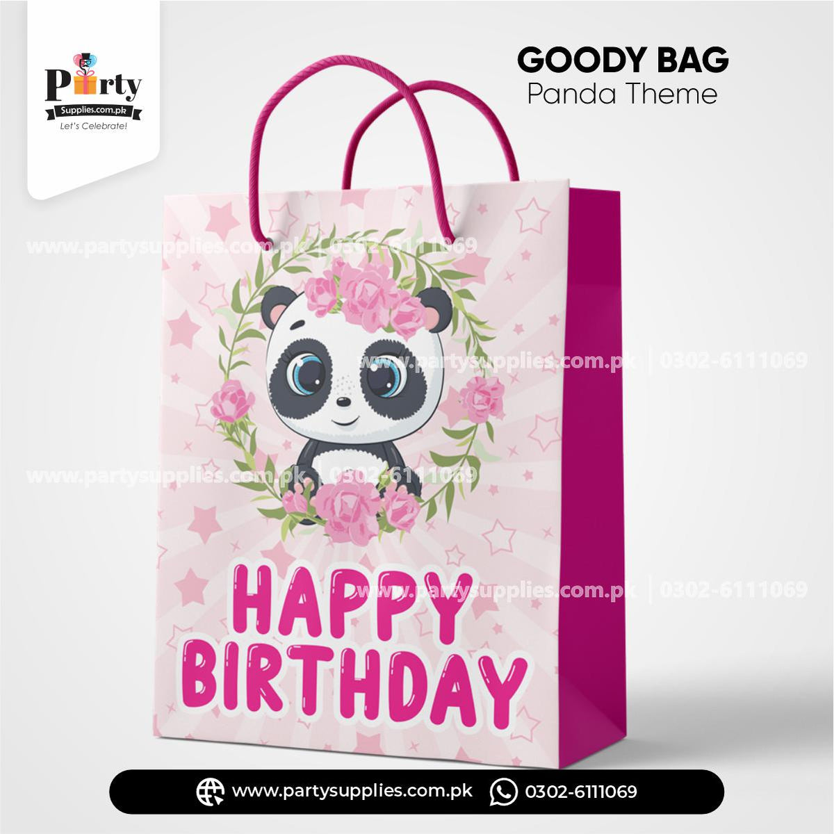 Panda girl theme favor /  goody bags for birthday parthday party decoration