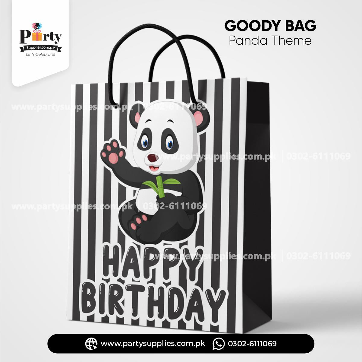 Panda Boy Theme Favor / Goody Bags for Birthday Party Decorations