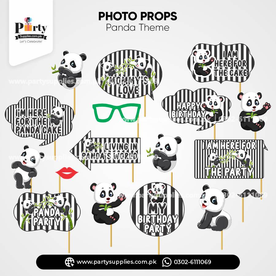 Panda Boy Theme Party Props Set birthday Celebration