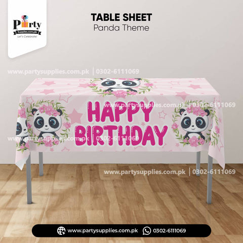 Panda Girl Theme Table Cover for Birthday Table Decoration