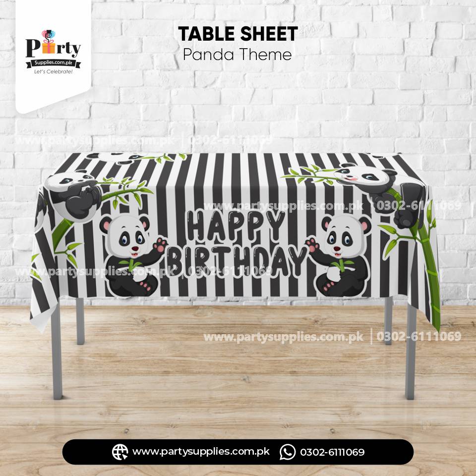 Panda Boy Theme Table Cover for Birthday Table Decoration