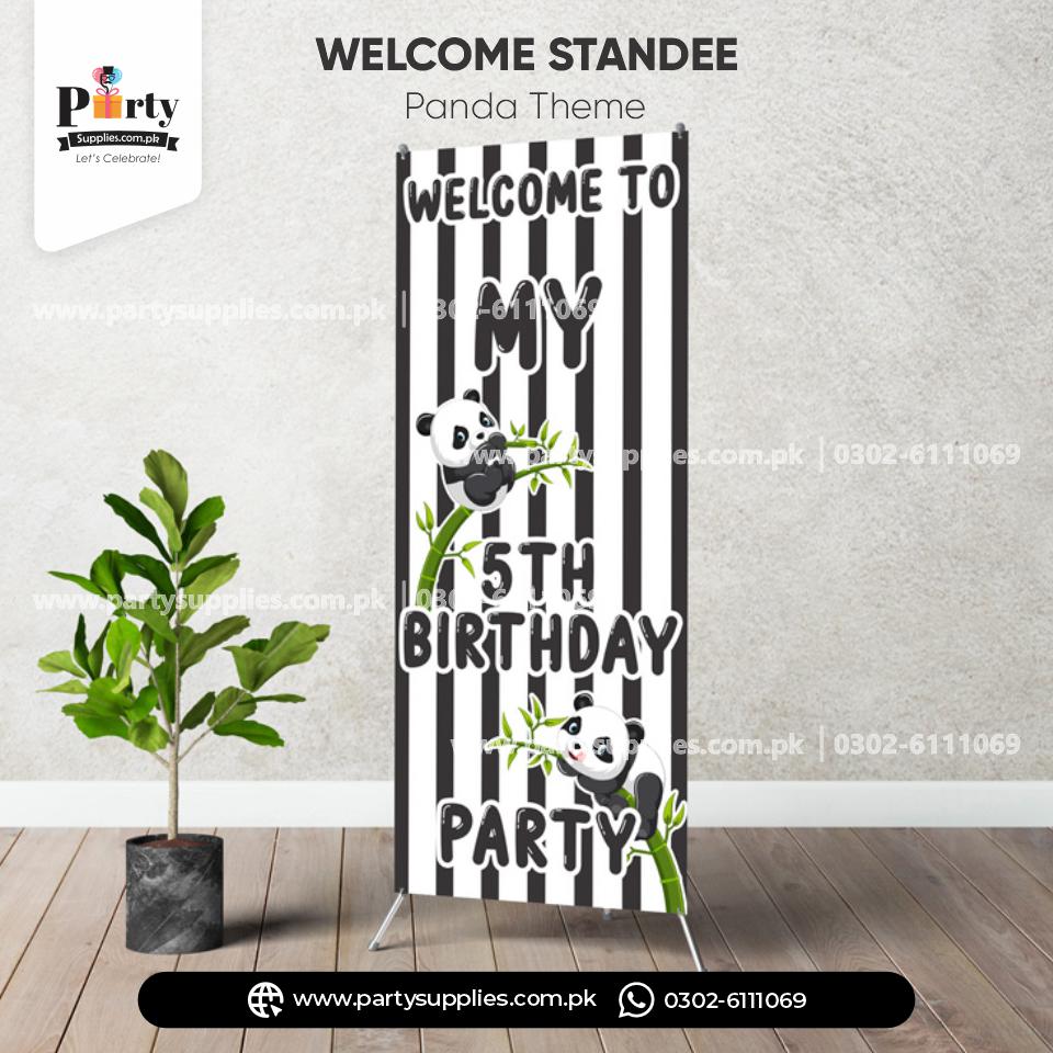 Panda Boy Theme Welcome Standee for Birthday Party Entrance Decor