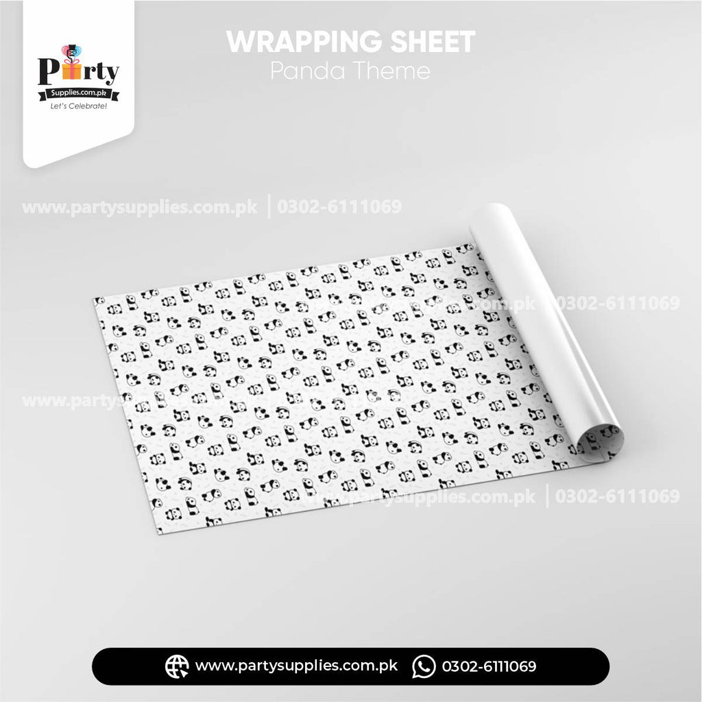 Panda Boy Theme Gift Wrapping Sheets for Birthday Gift Packing