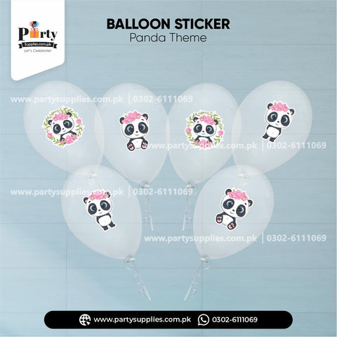 Panda Girl Theme Transparent Balloons with Stickers for Decorations