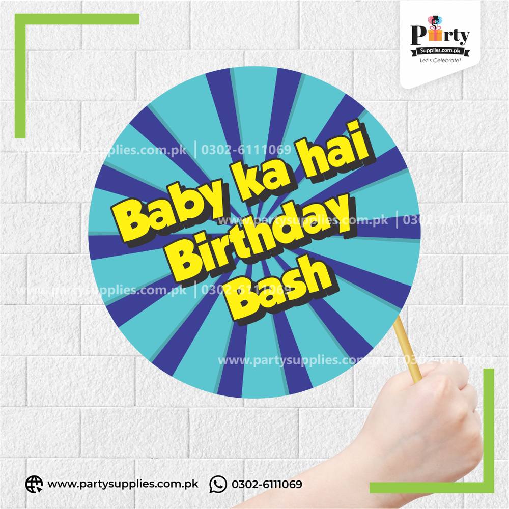 "Baby Ka Hai Birthday Bash" Party Photo Prop – Fun Birthday Photobooth Accessory