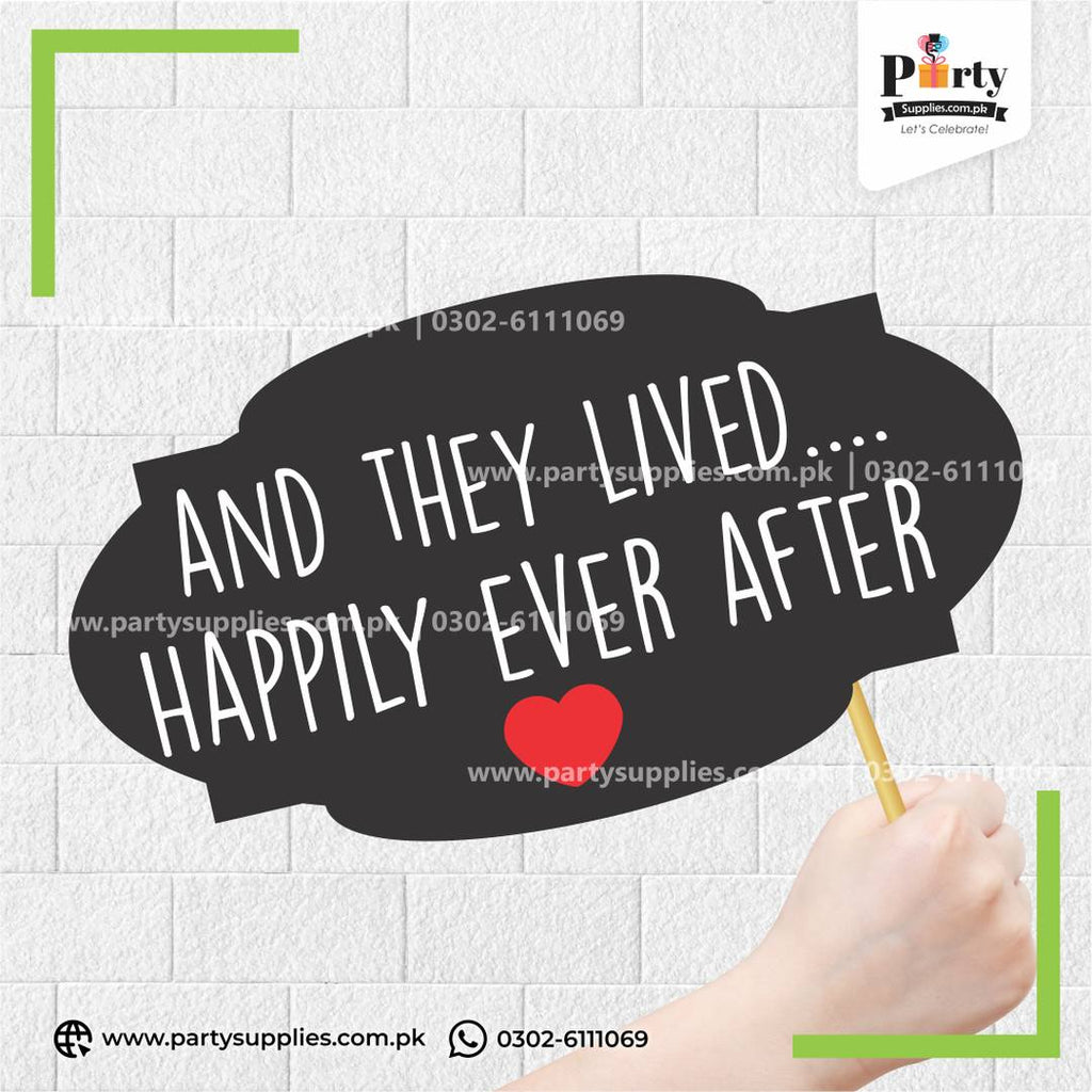 "And They Lived Happily Ever After" Party Photo Prop – Wedding Photo Booth Accessory