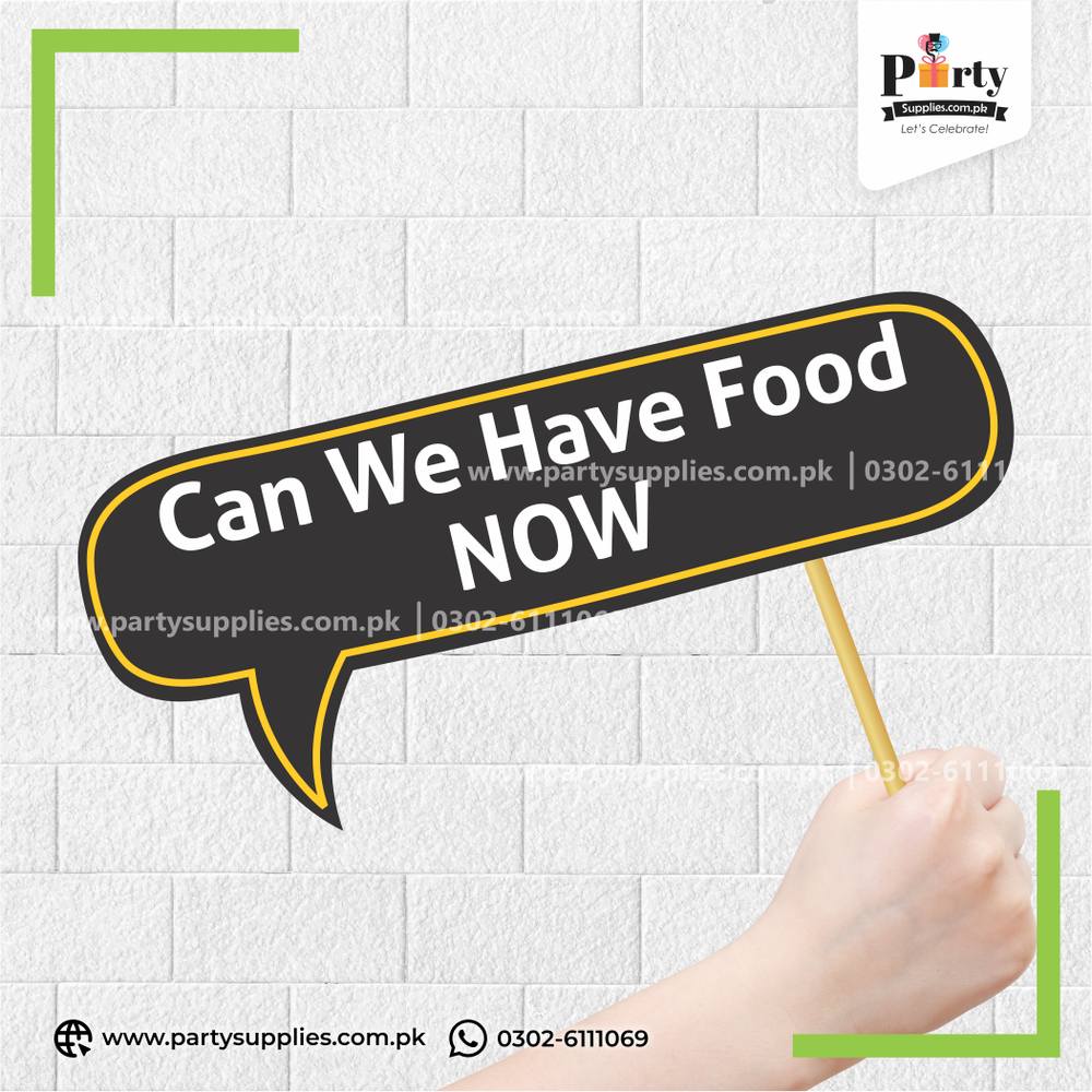"Can We Food Now" Party Photo Prop – Funny Food Lover Photobooth Accessory