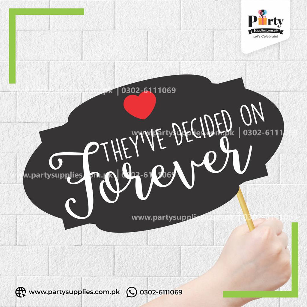 "They've Decided on Forever" Party Photo Prop – Wedding & Engagement Photobooth Accessory
