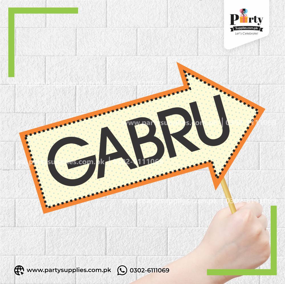 “GABRU” Party Photo Prop – Engagement & Wedding Photobooth Accessory