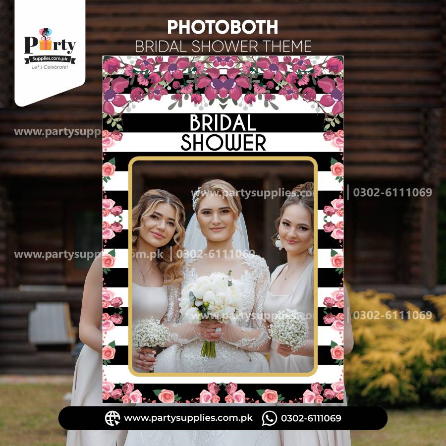 Bridal Shower Photo Booth Frame – Elegant Selfie Frame for Party Decoration
