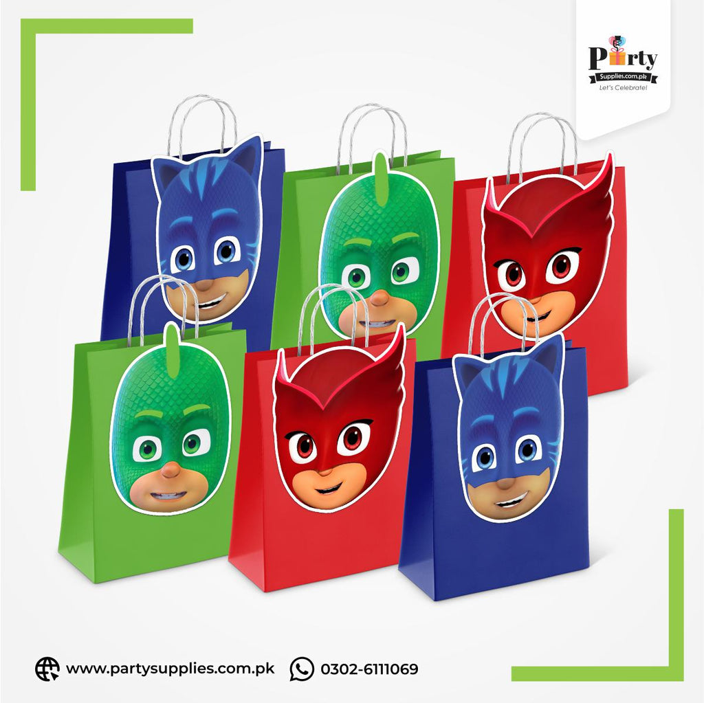 Pj Mask Theme Goody Bags | Birthday Party Favor Bags 6 pcs Pack