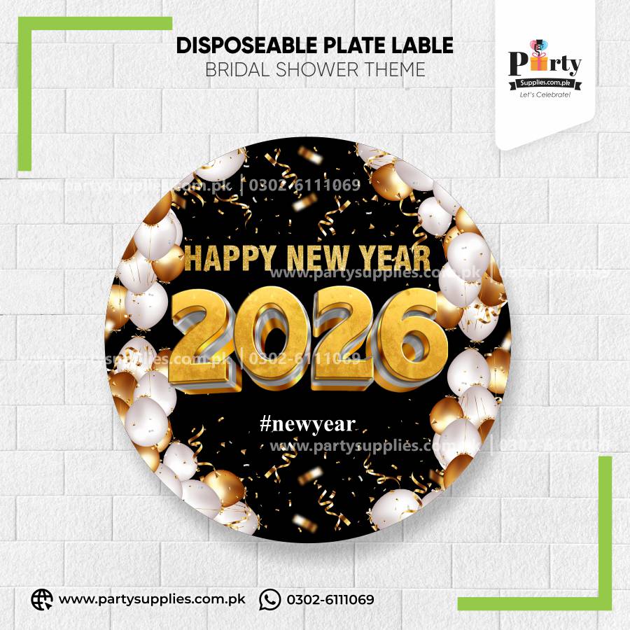 New Year Theme Plates Labels 