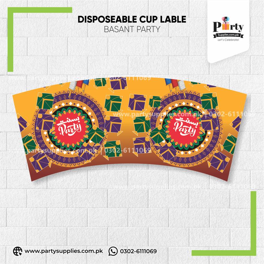 Basant Theme Cups Labels