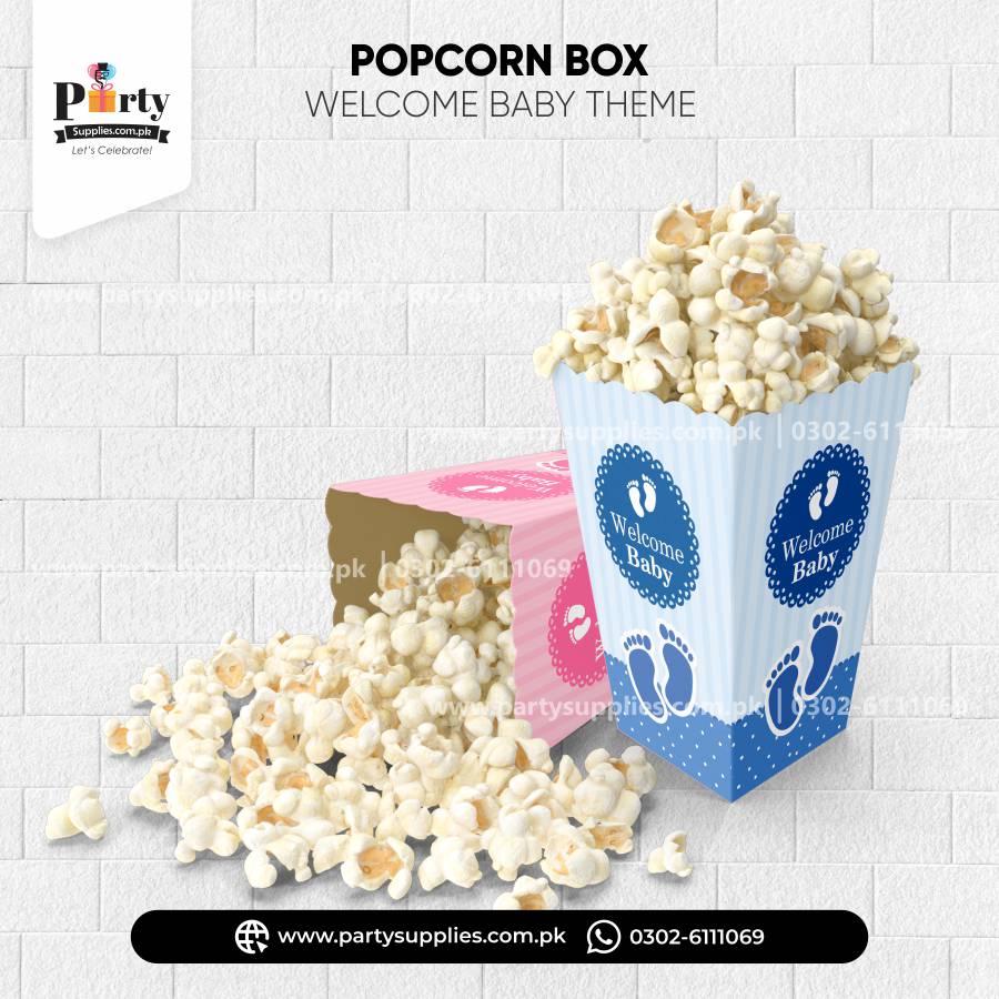 Welcome Baby Celebration Popcorn Holder Boxes 
