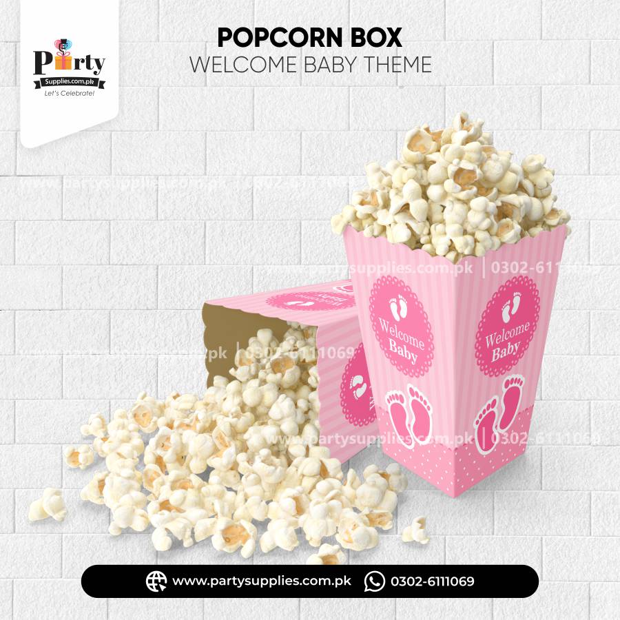 Welcome Baby Celebration Popcorn Holder Boxes 