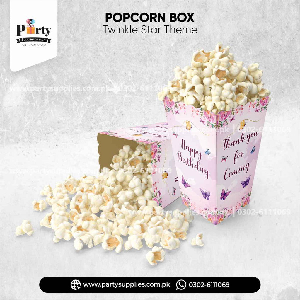 Butterfly theme popcorn boxes for birthday party decoration
