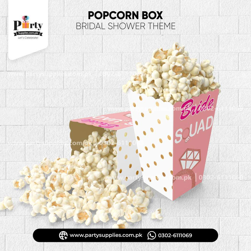 Popcorn box in Bridal Shower Theme