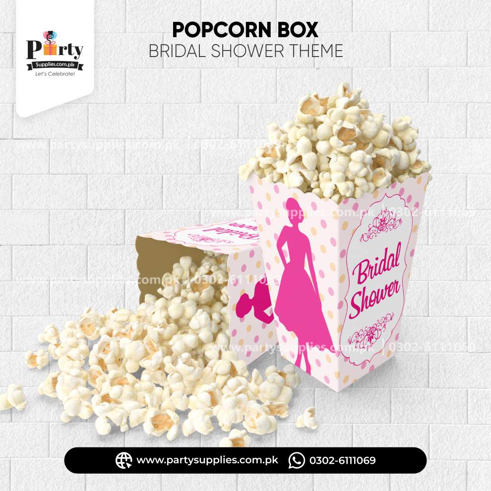 Bridal Shower Theme Popcorn Boxes