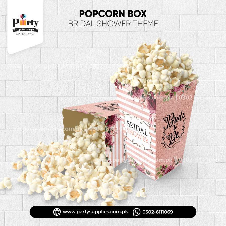 Bridal shower theme popcorn boxes for table decoration 