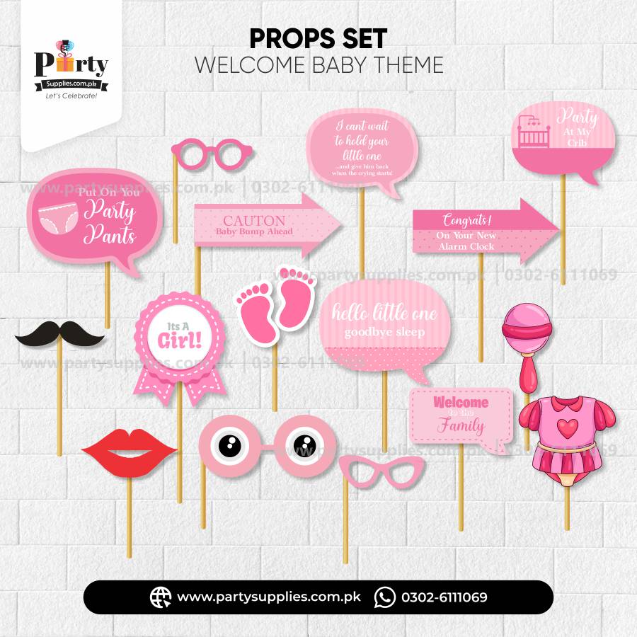 Welcome Baby Celebration Photo Props Set