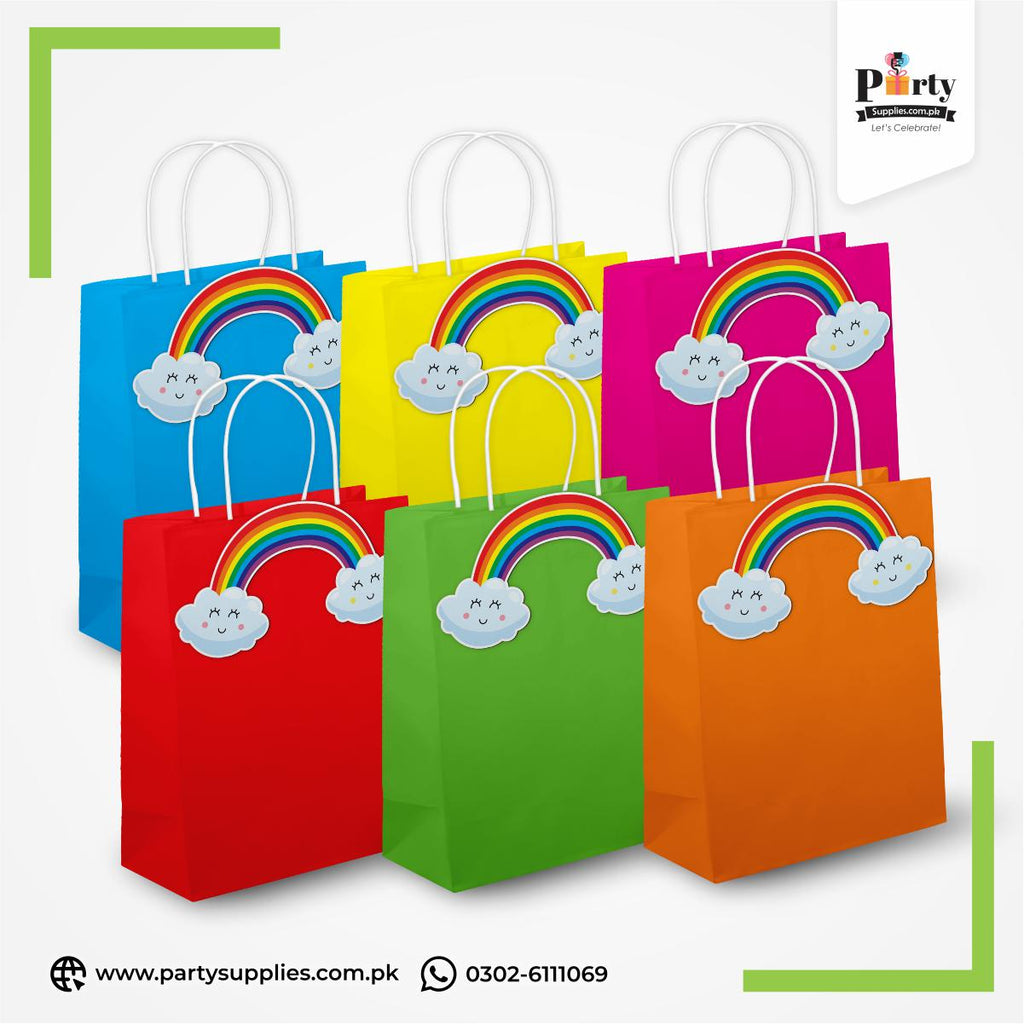 Rainbow Theme Goody Bags | Birthday Party Favor Bags