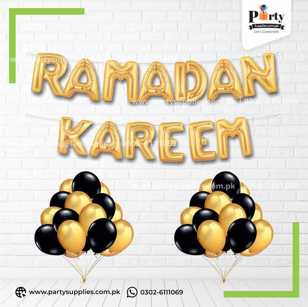 Ramadan Kareem Letter Golde Foil Balloons