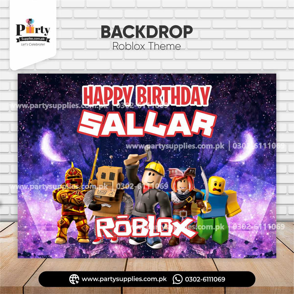 Roblox Boy Theme Birthday Backdrop for Wall Decorations