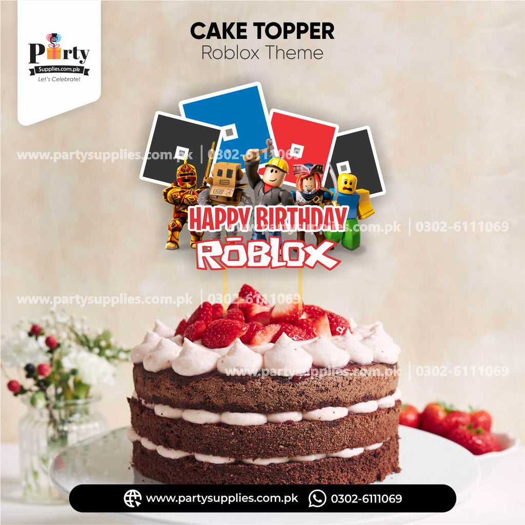 Roblox Boy Theme Happy Birthday Card Cake Topper