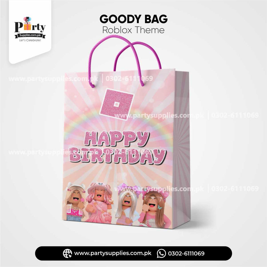 Roblox Girl Theme Favor / Goody Bags for Birthday Party Decorations