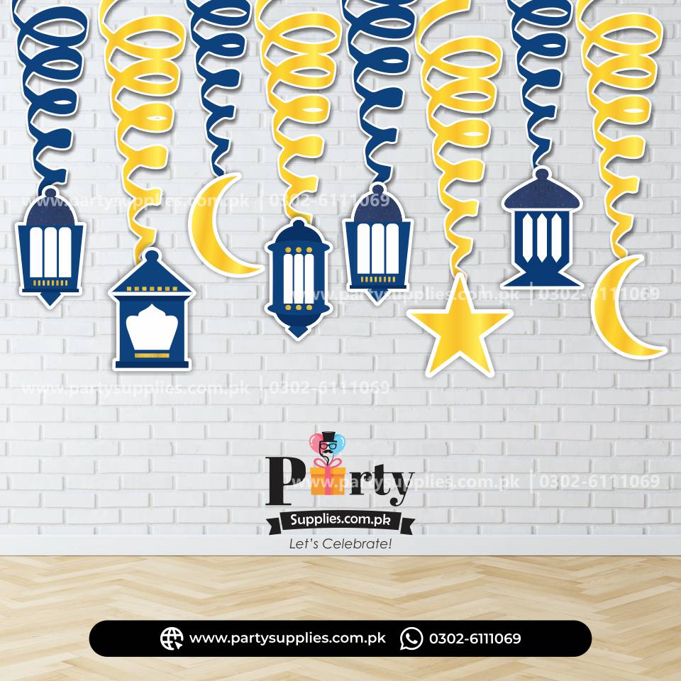 Ramadan Mubarak Spiral Hanging Swirls – Festive Home Decoration