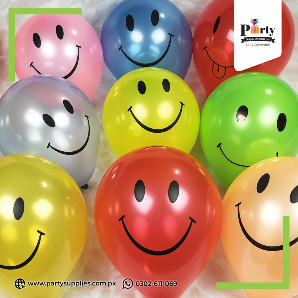 Smiley Face Latex Balloons - Fun and Cheerful Party Decorations
