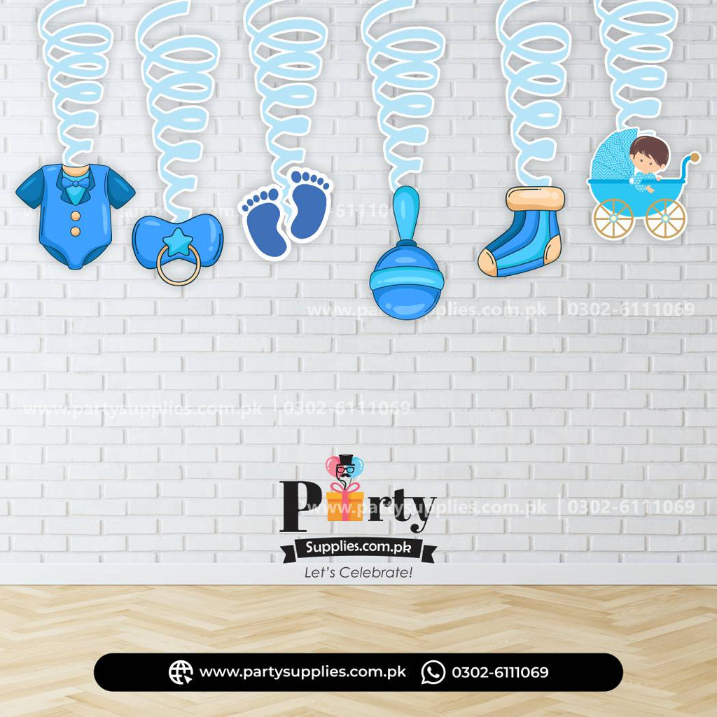 Welcome Baby Party Decoration Spiral Hanging Swirls (6 pcs)