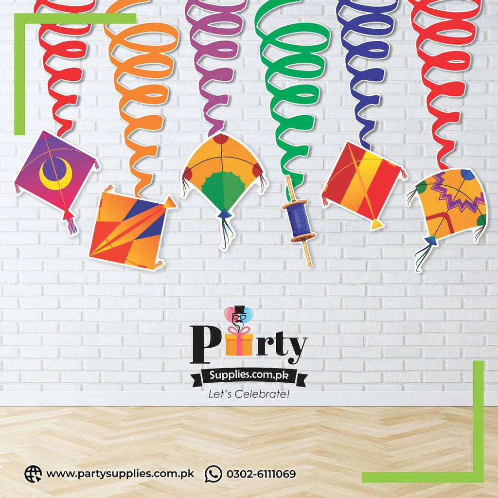 Basant Party Spiral Hanging Swirls Decoration – Festive Décor