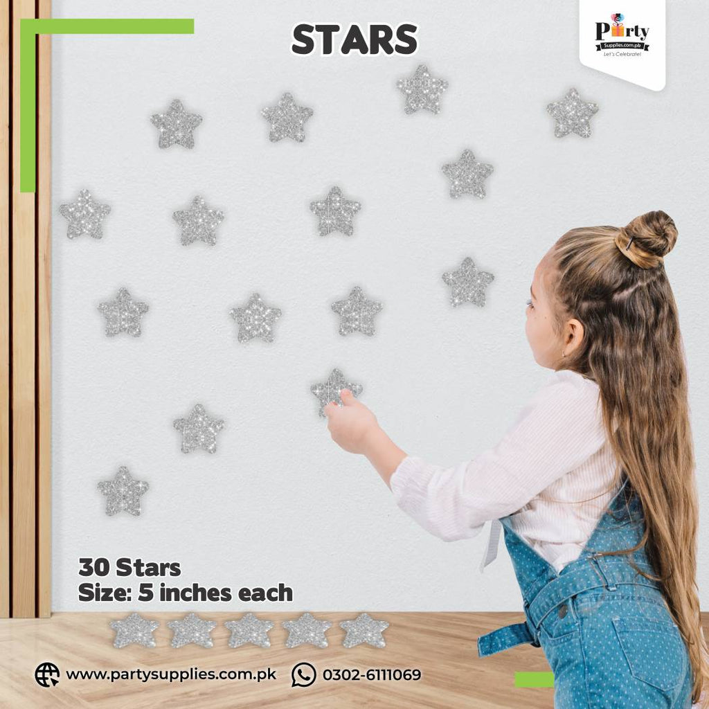 Silver Stars Decoration Stickers